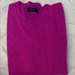 Polo by Ralph Lauren Women's Pink Cable Knit Sweater